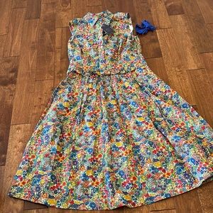 NWT. J Crew Liberty Print Sleeveless Dress, Lined